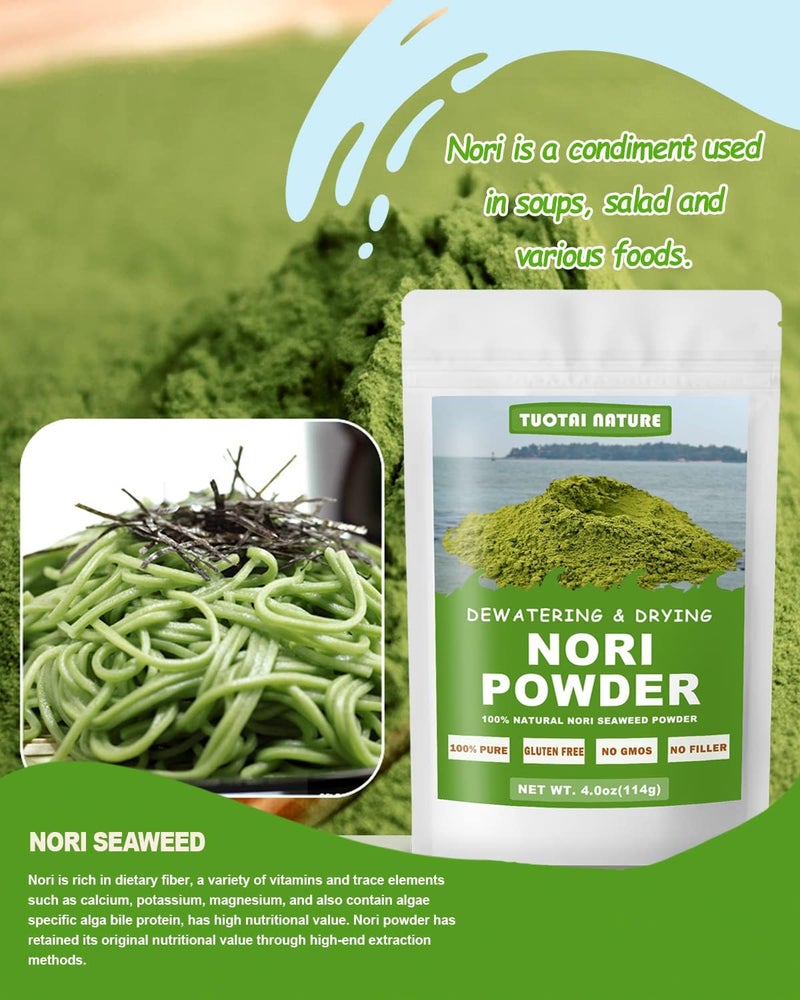 TUOTAI 100% Pure Nori Powder - Vegan Seaweed Powder, Gluten Free, No Additives - Image 4